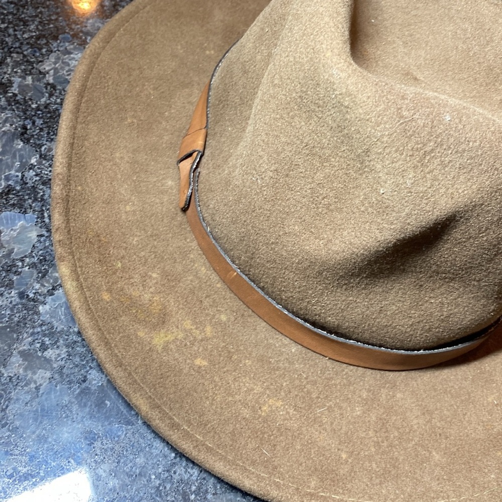 Pendleton Western Cowboy Fedora Safari Felt Wool Large Brown Hat - Picture 9 of 9